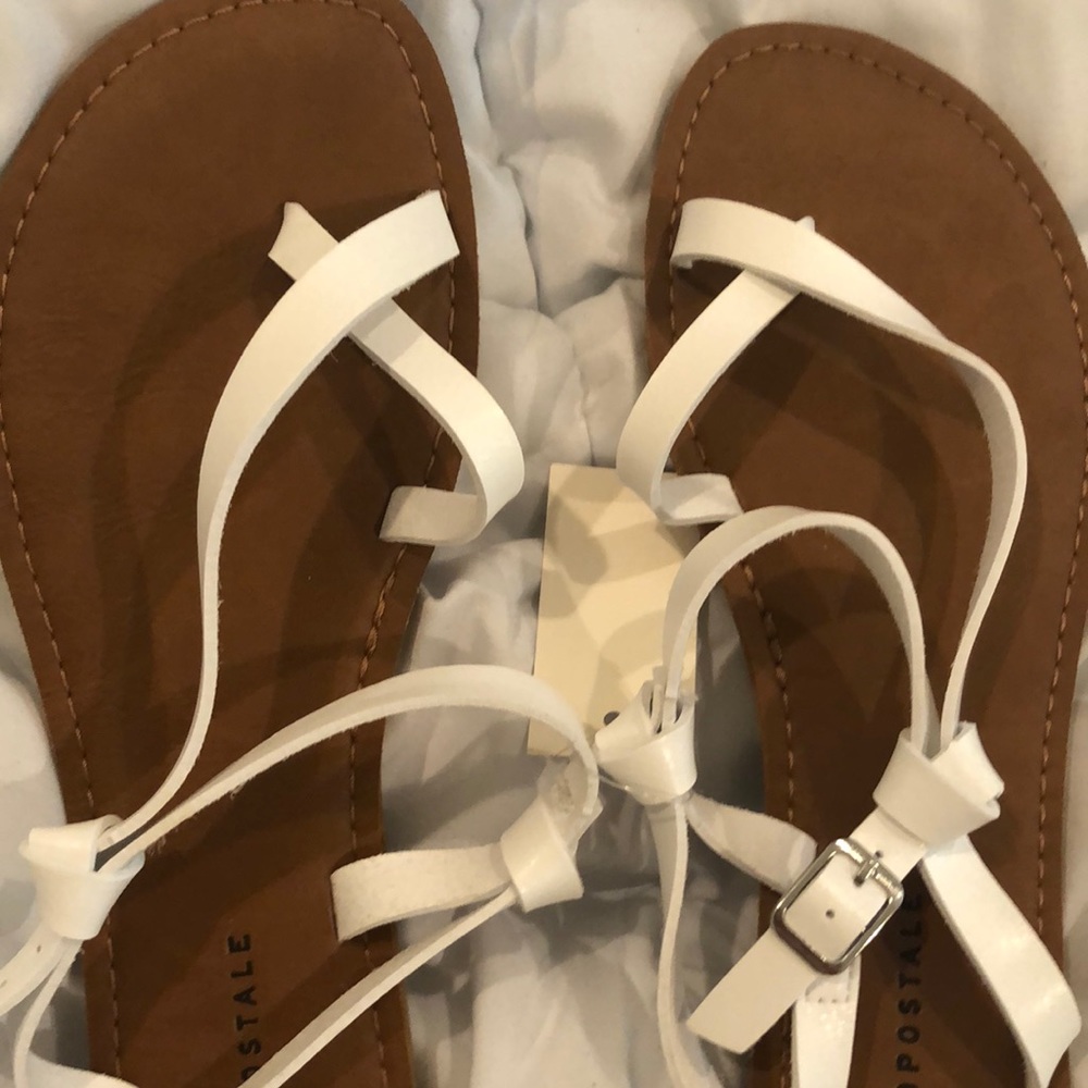 white sandals